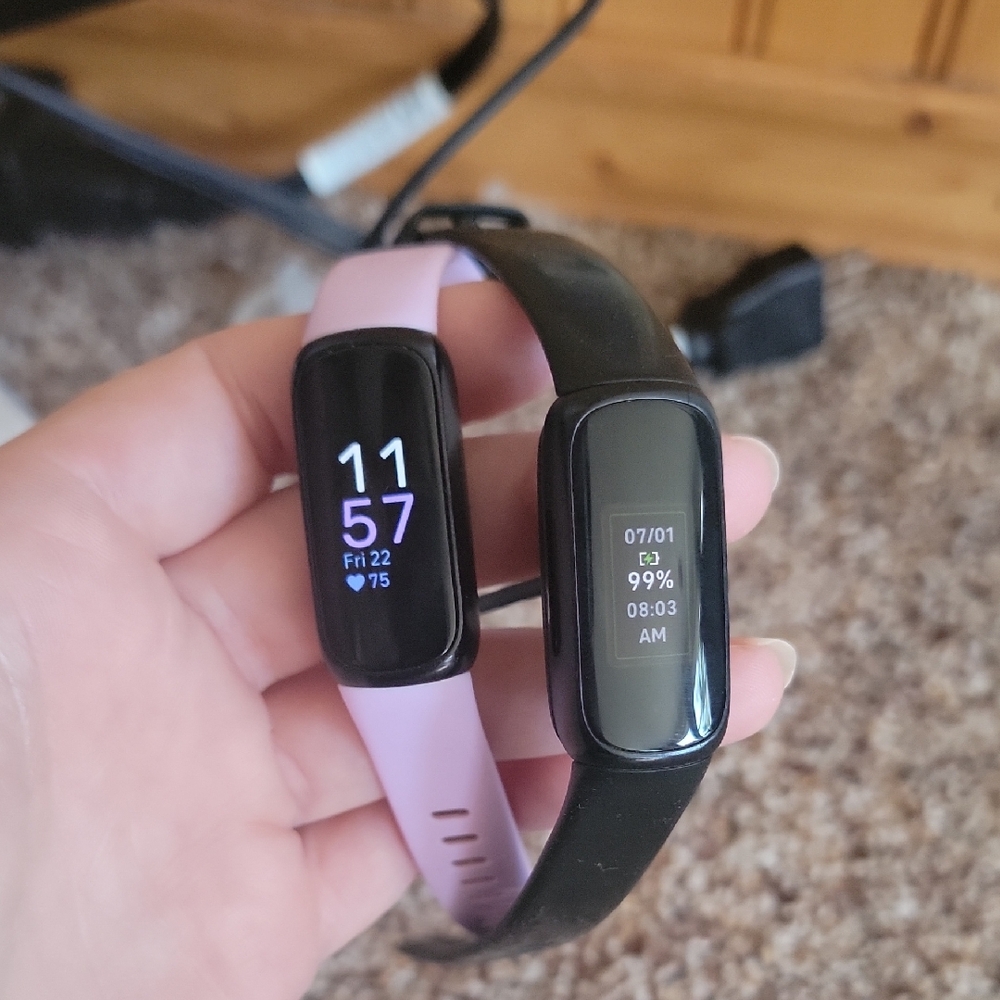 TWO!! Fitbit Inspire 3 Smartwatch - Black and Pink